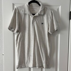 Aeropostale Men's Heather Light Gray Polo